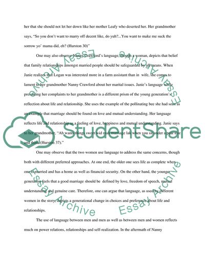 Language as a Reflection of Life, Power, Relationships and Self-Realization in Hurstons Work