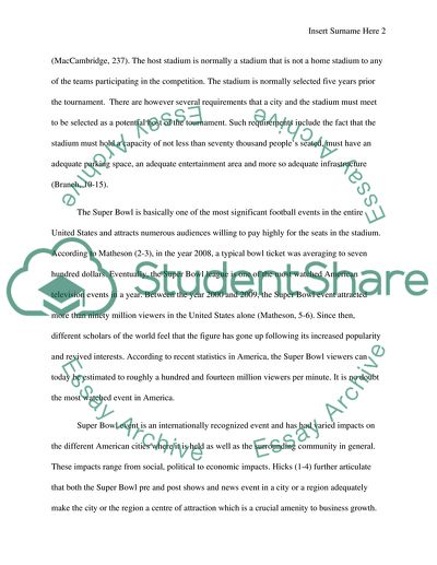 The Impact of the Big Game