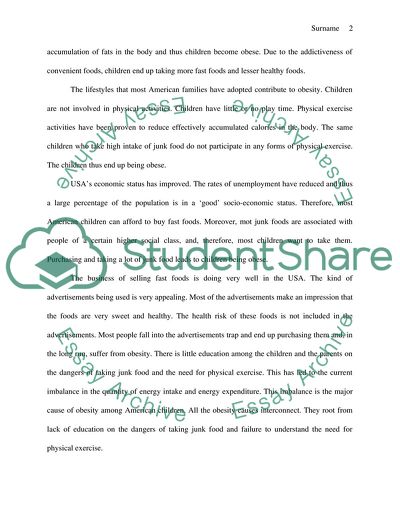 Major Causes of Obesity Among American Children