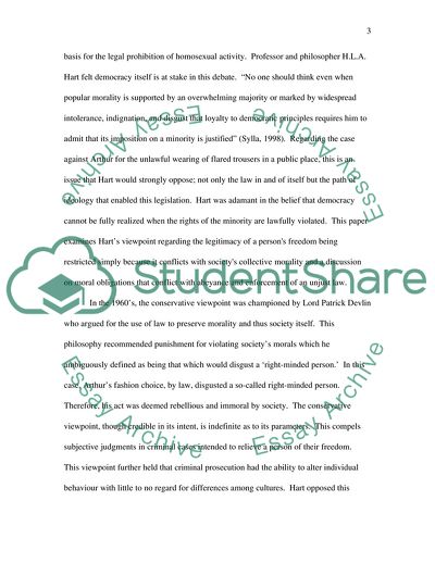 Harts Viewpoint Regarding the Legitimacy of a Persons Freedom