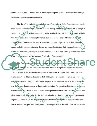 The First Amendment and Flag Burning