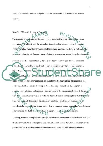 How Do Designers in Their Work Benefit or Suffer from the Network Society