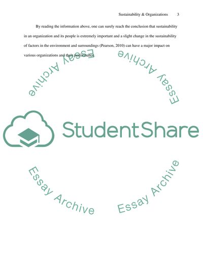 How sustainability change affect on organization