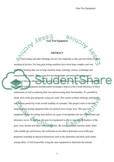 Gear Testing Equipment