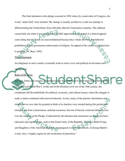 Incorporating for the Pledge of Allegiance in Public School