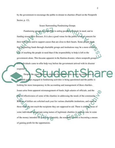 Transparency in Fund Rasing