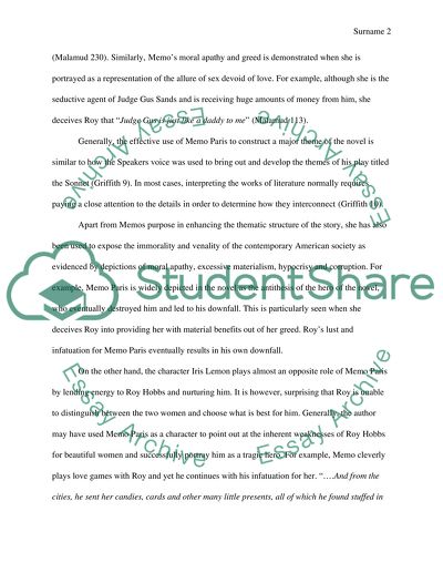 Critique of Memo Paris in The Natural by Bernard Malamud