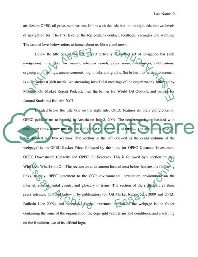 Critique of the OPEC Website