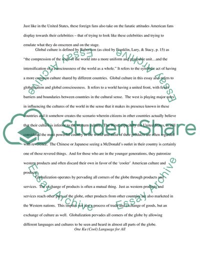 The Impact of Globalization and Global Culture