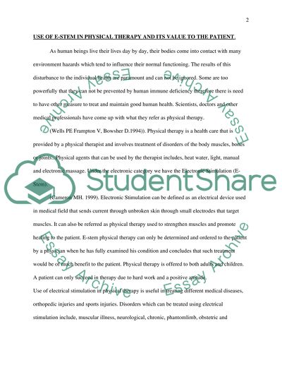 Use of E-Stem in Physical Therapy