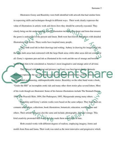 Compare and contrast the work of illustrators Aubrey Beardsley and Edward Gorey