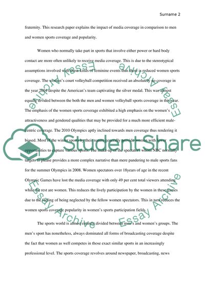 Men Versus Women Sports Coverage and Popularity