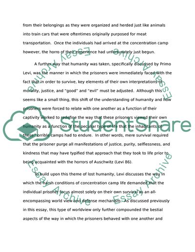 According to Primo Levis Survival in Auschwitz. How did Auschwitz systematically dehumanize the prisoners