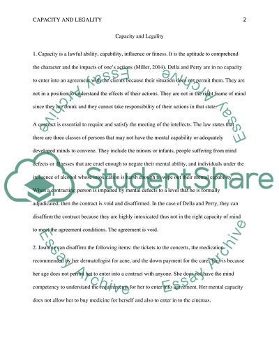 Capacity and Legality