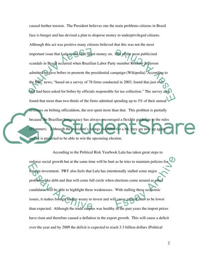 Political and Economic Risk for Brasil