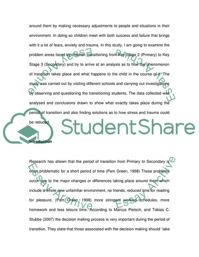 Transition between Key Stages of Childhood