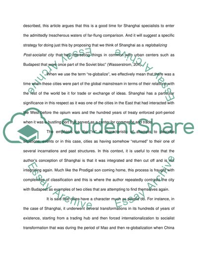 Early 20th century Shanghai Divergence