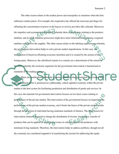 Canadian Intervening in the Agriculture Sector