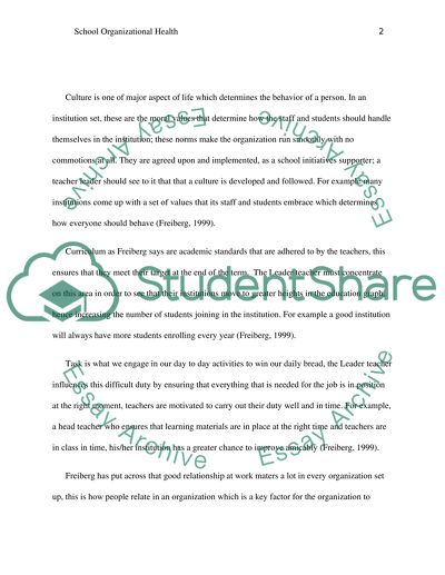 School Organizational Health