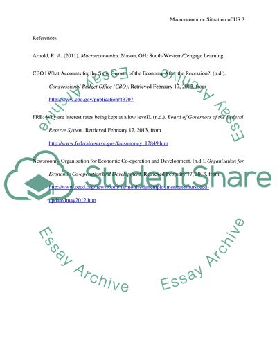 Macroeconomic Situation of the US