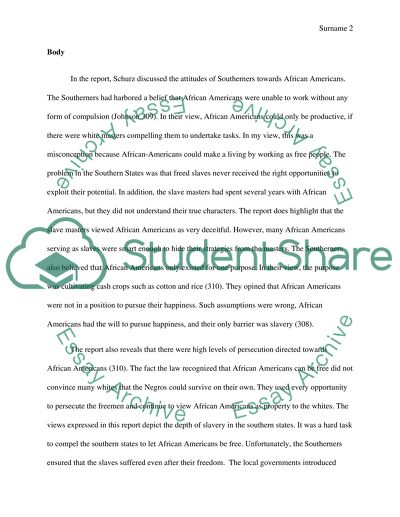 The Attitudes of Southerners toward African Americans