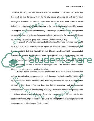 A Vindication of the Rights of Woman