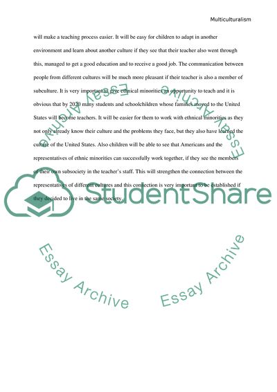 Multiculturalism in the Modern Society