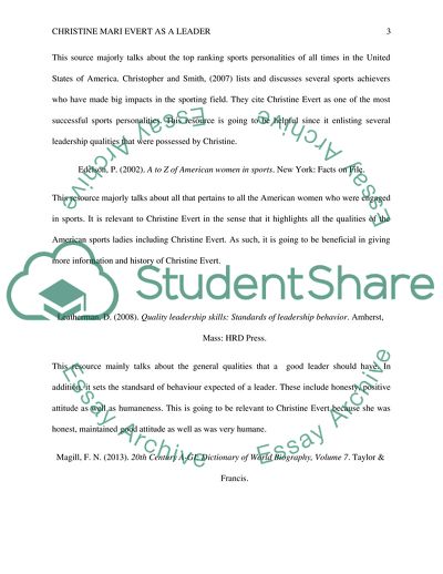 Christine Mari Evert as a Leader