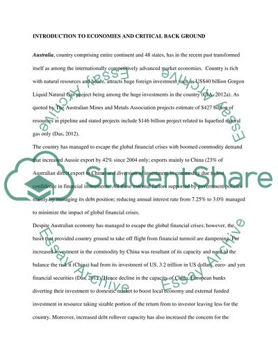 The Economies of the UAE and Australia