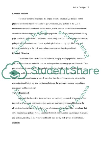 Effect of Same-Sex Marriage Laws on Healthcare