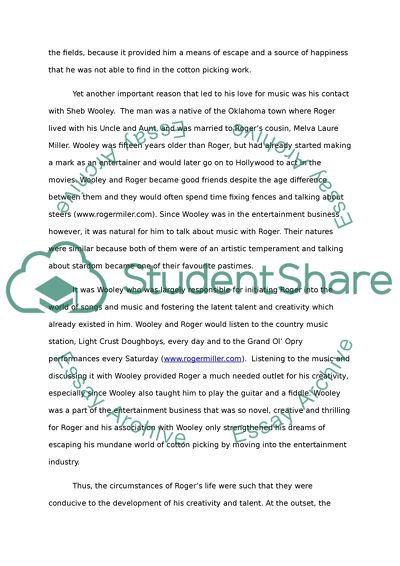 Roger Miller passion for music