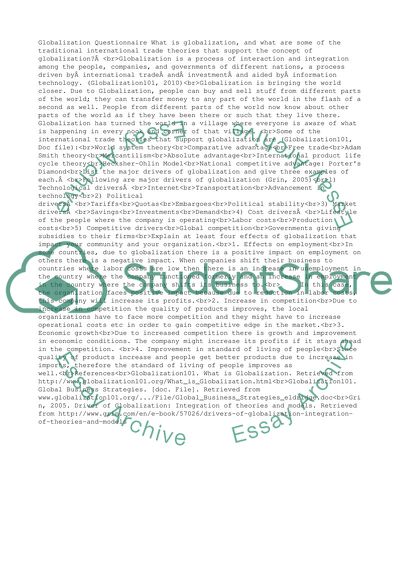 Globalization Questionnaire