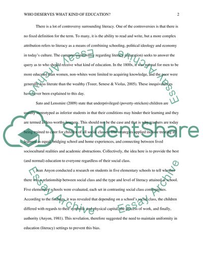 Who deserves what kind of education