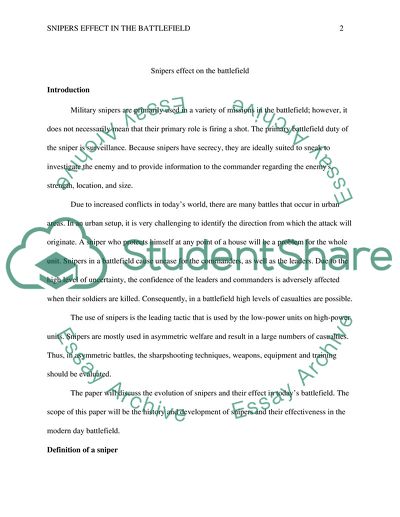 Snipers Effect on the Battlefield