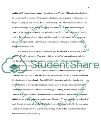 Role of Information Technology on Internal Audit