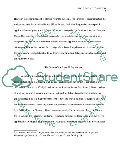 Analysis of The Rome II Regulation