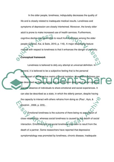 Loneliness in old Age