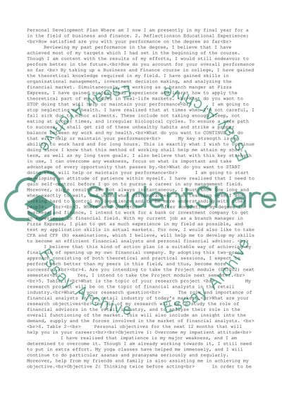 Personanal development plan