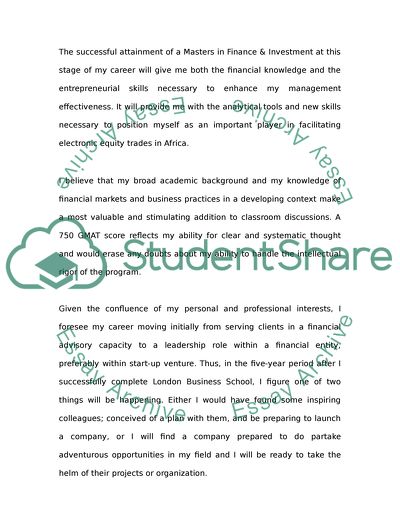 My personal statement