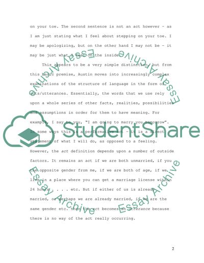 Philosophy Compare Derrida and J.L. Austins views on langauge