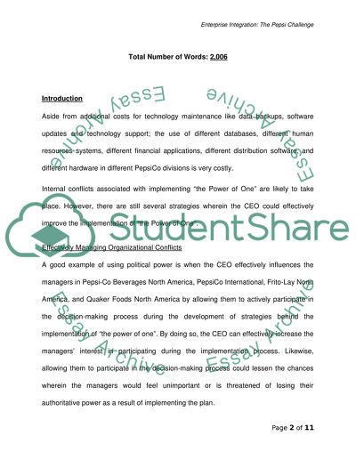 Enterprise Integration: the Pepsi Challenge