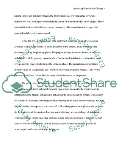 Assessing Educational Change