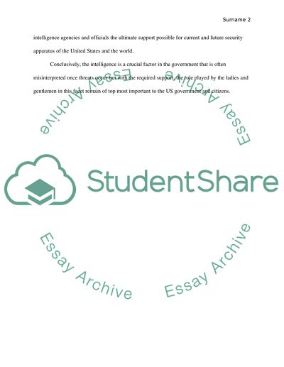 Major thoughts or conclusions on role of intelligence in threat managemenM