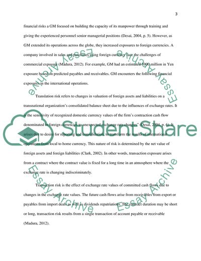 Foreign Exchange Hedging Strategies at General Motors