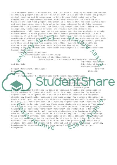 Shaping an Effective Method of Managing Projects