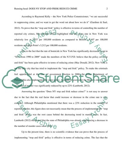 Does NY stop and frisk reduce crime