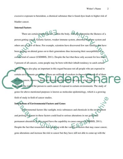 Cancer And The Environment