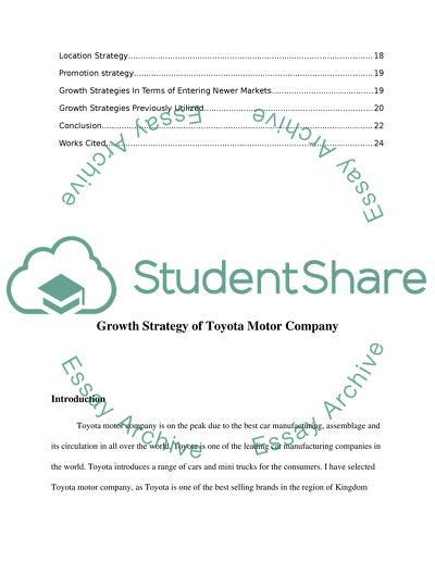 essay about toyota company