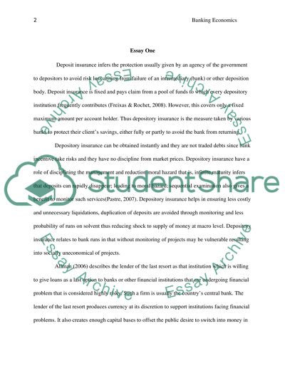 Deposit Insurance in Banking Industry