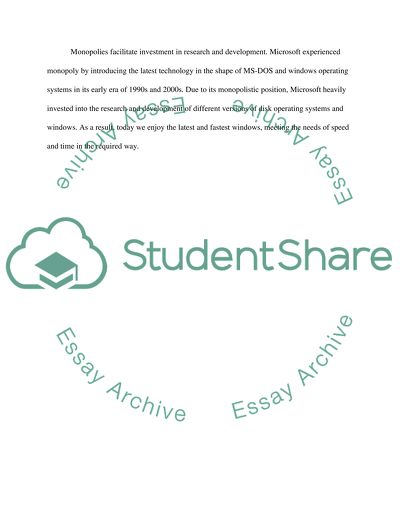 Monopolies in Certain Consumer Sectors